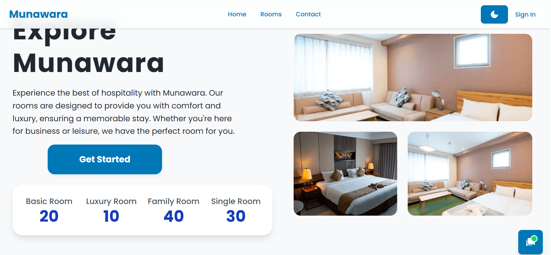 Screenshot of Munawara Hotel Management System